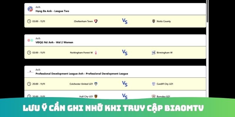 Lưu ý cần ghi nhớ khi truy cập Biaomtv 