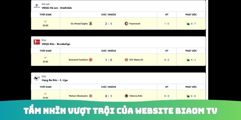 Tầm nhìn vượt trội của website Biaom TV